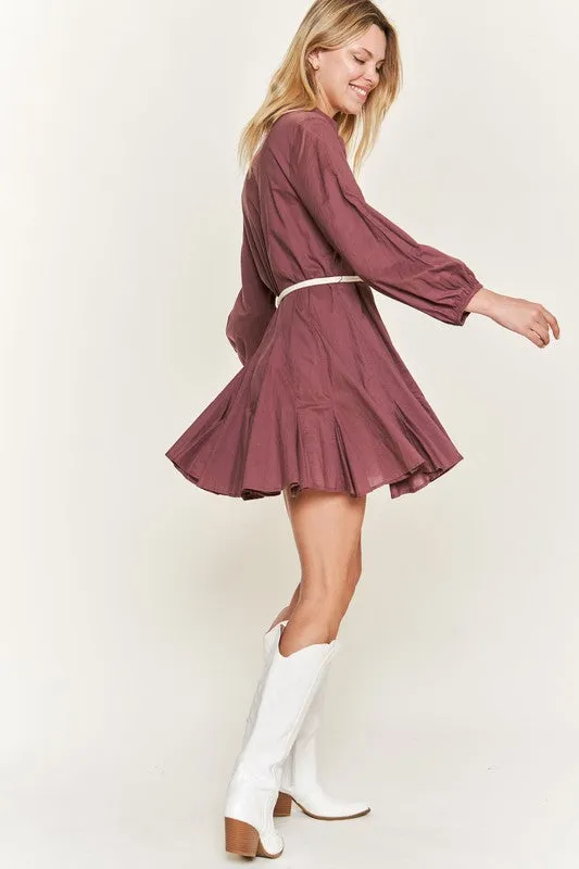 Jade By Jane SOLID FLARE SHIRT DRESS