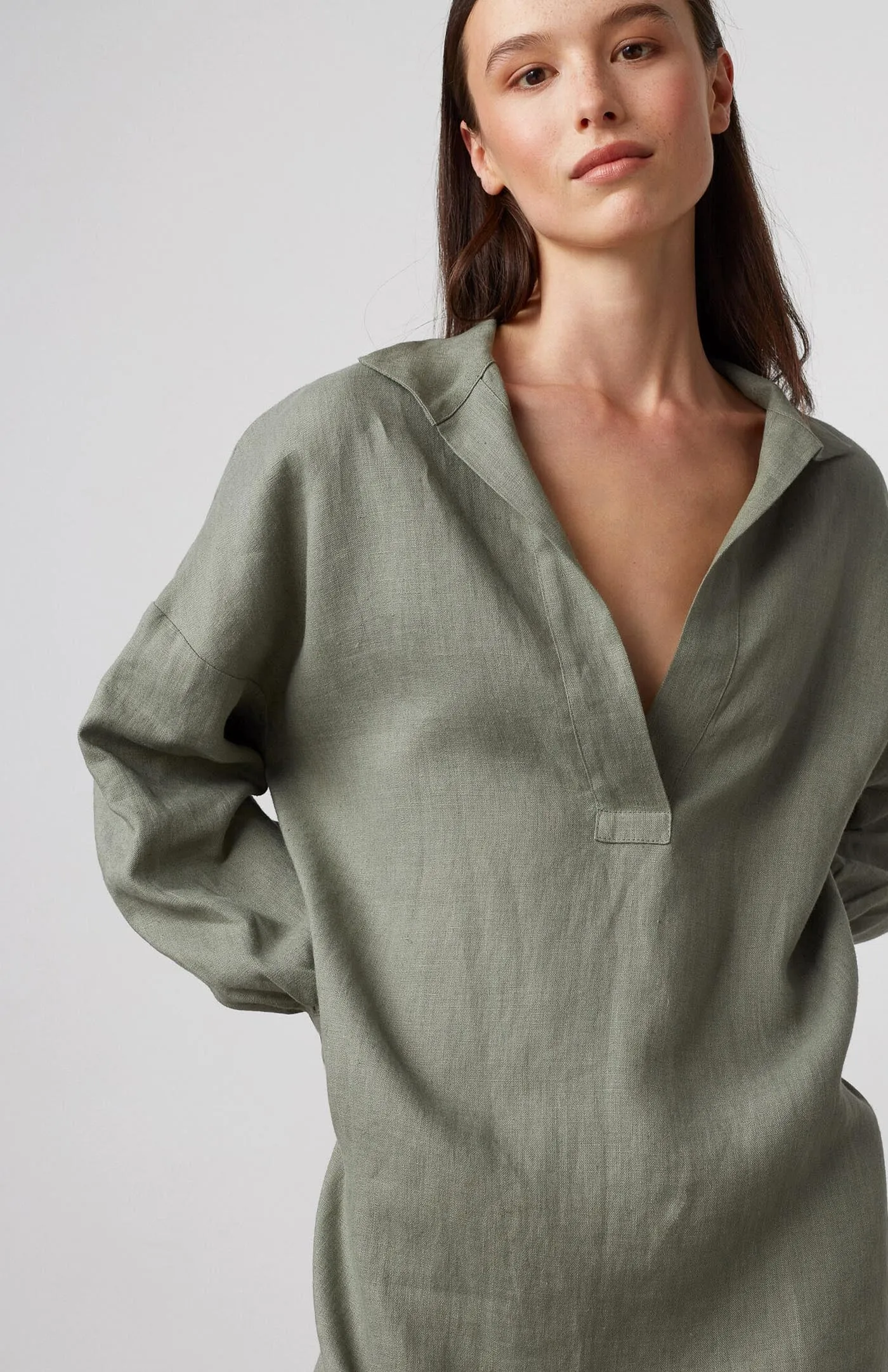 Jaded Green Dress | Cotton Linen Blend