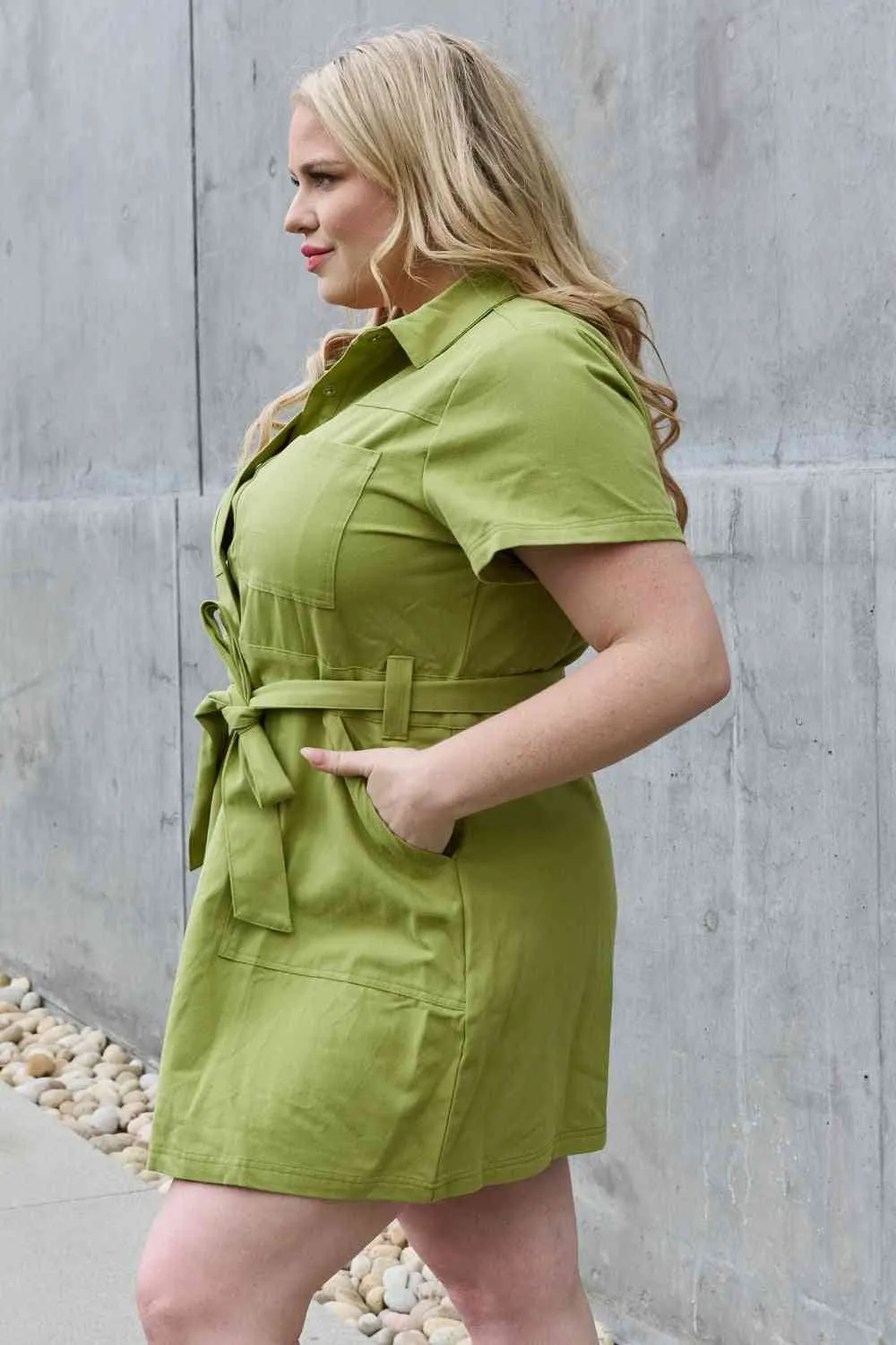 Jady By Jane Stick With Me Full Size Button Down Dress