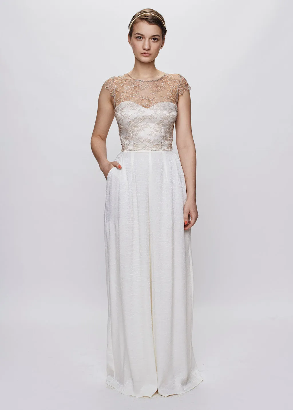 Jane B | Pleated Bridal Palazzo Pants