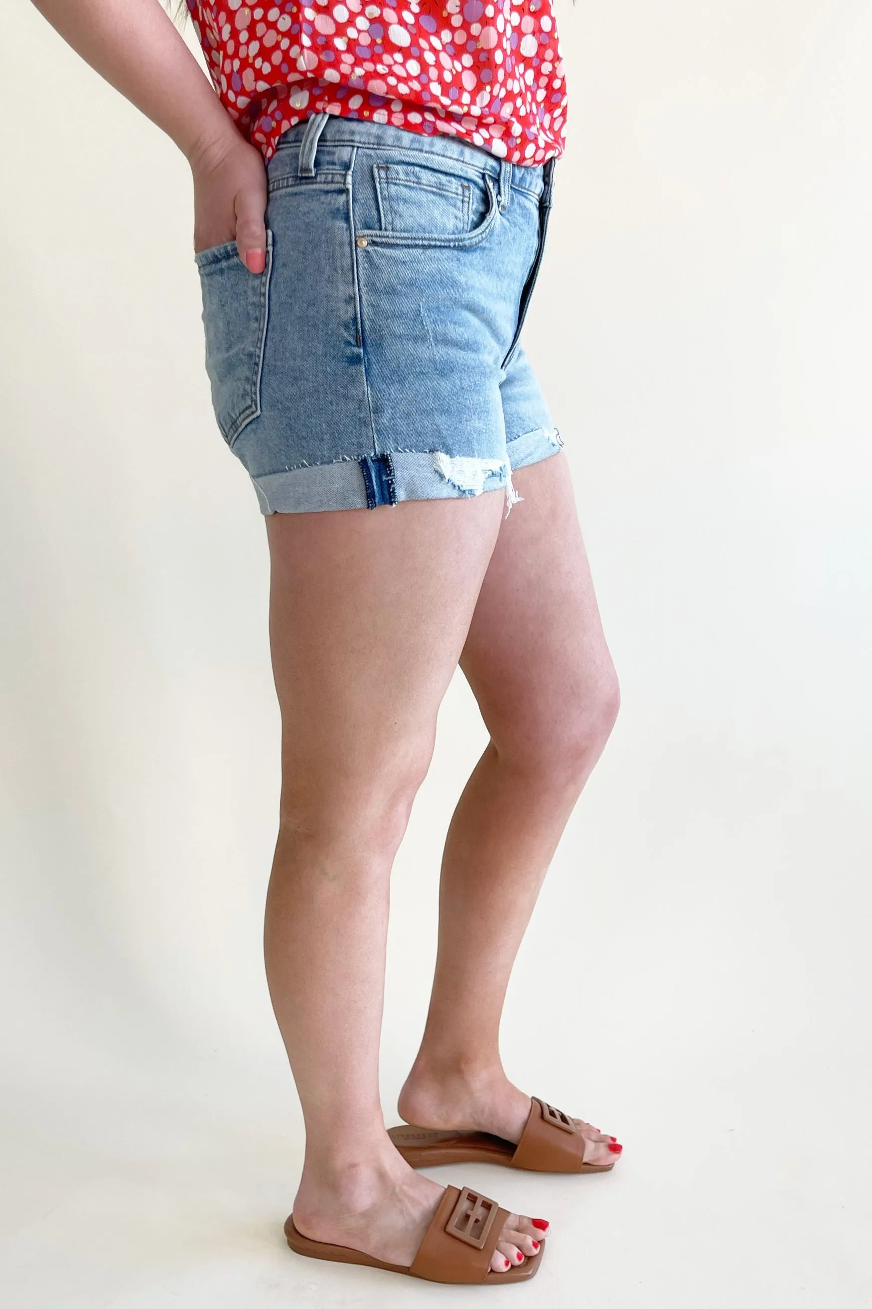 Jane High Rise Short W/ Roll Up Fray Hem