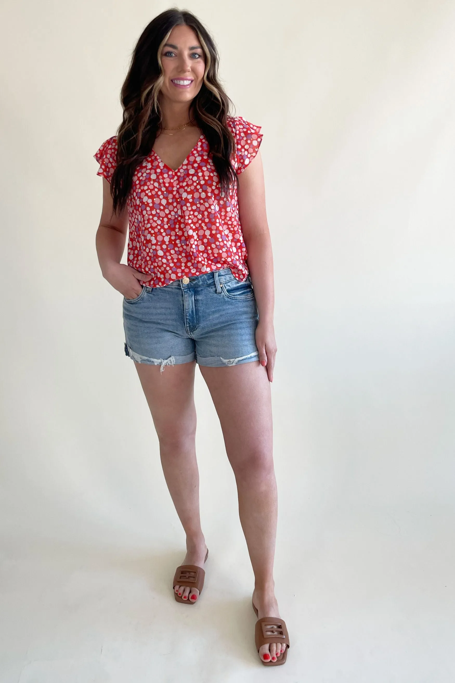 Jane High Rise Short W/ Roll Up Fray Hem