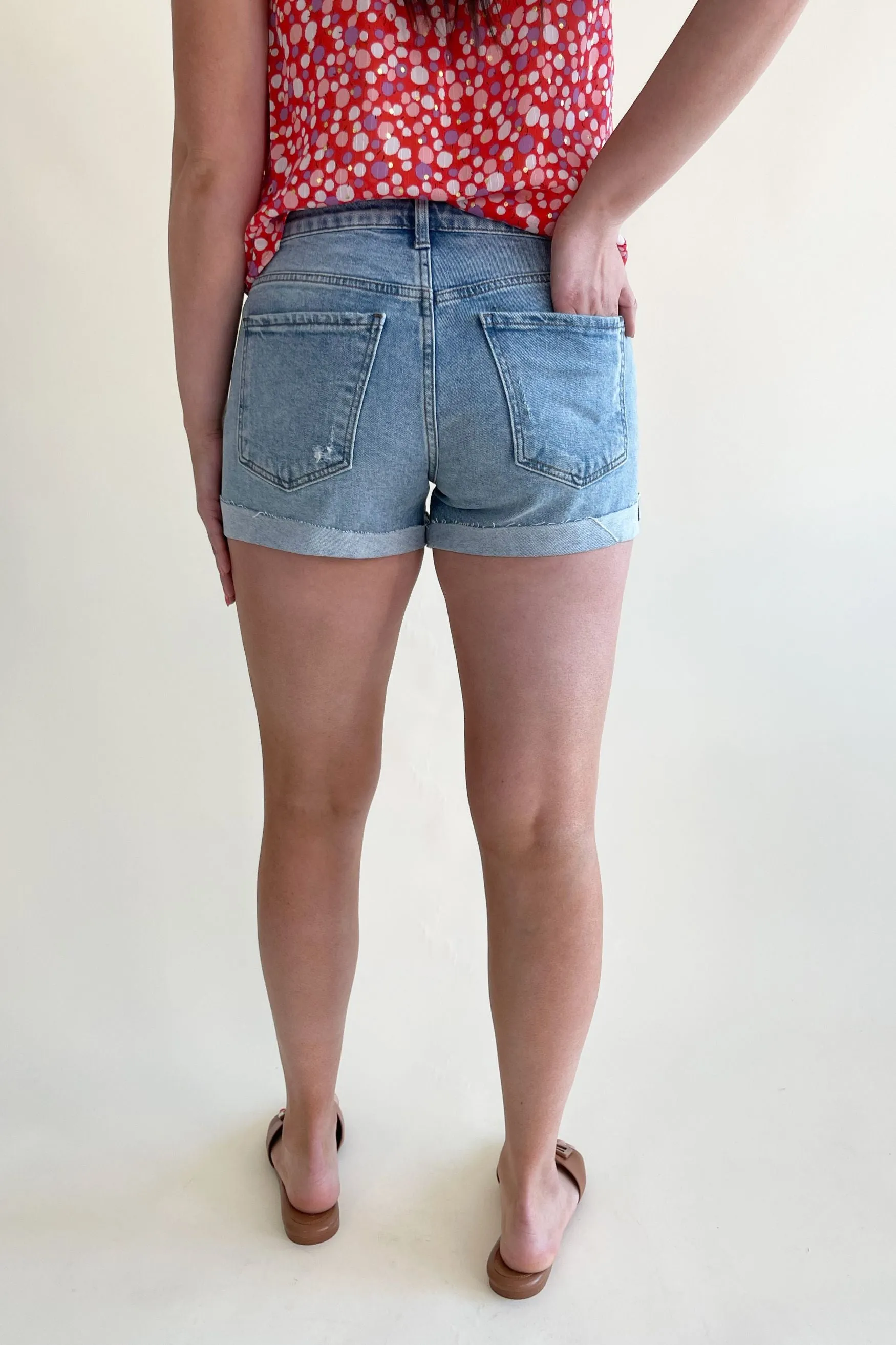 Jane High Rise Short W/ Roll Up Fray Hem
