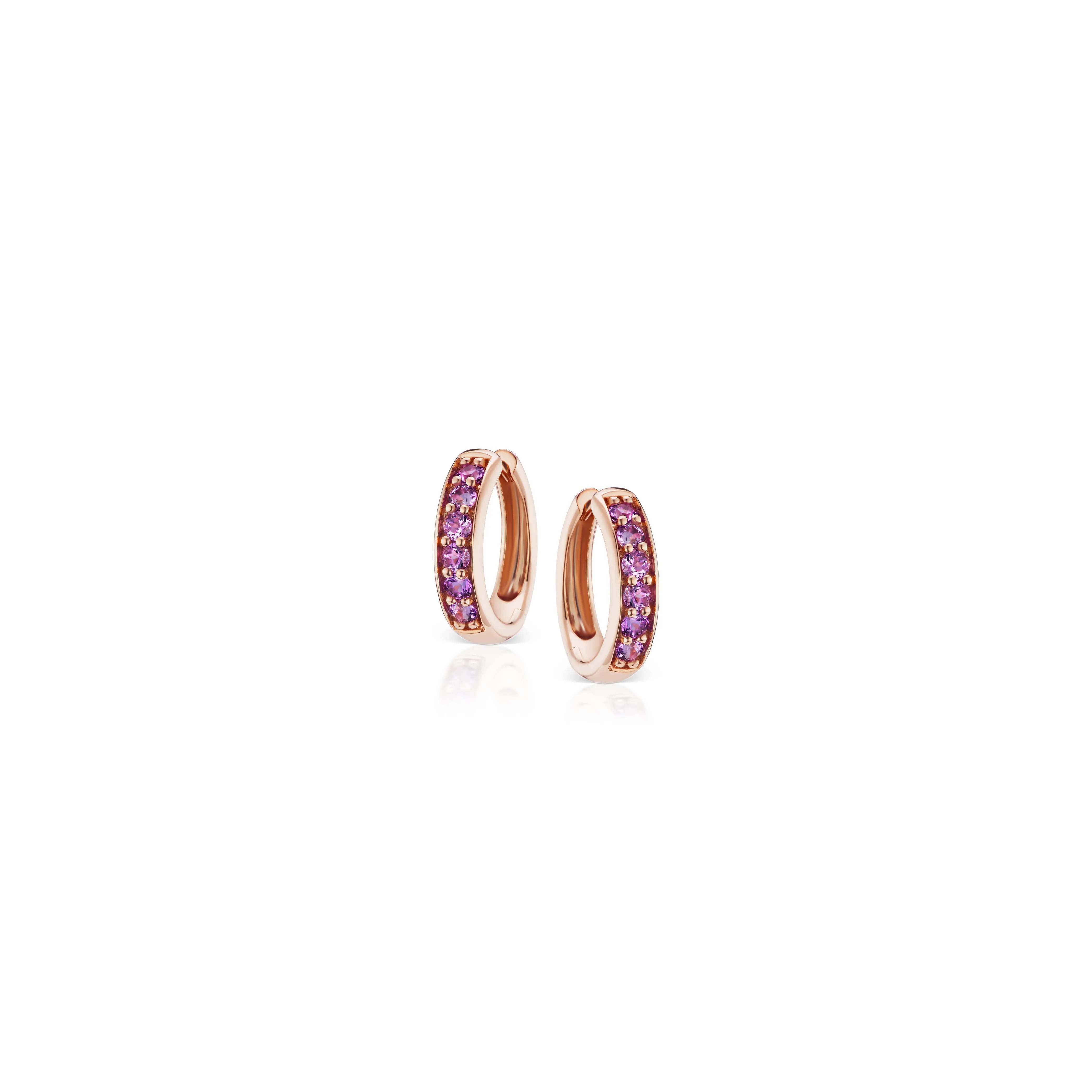 Jane Taylor 2mm Huggie Earring in Amethyst