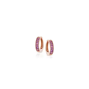 Jane Taylor 2mm Huggie Earring in Amethyst