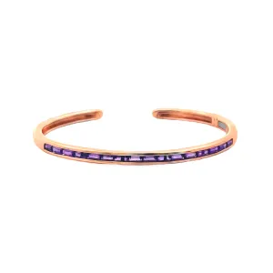 Jane Taylor Baguette Amethyst Cuff Bracelet