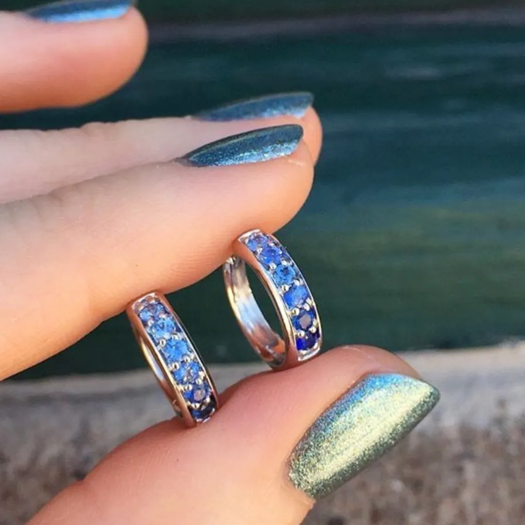 Jane Taylor Blue Sapphire Ombre Classic Hoops
