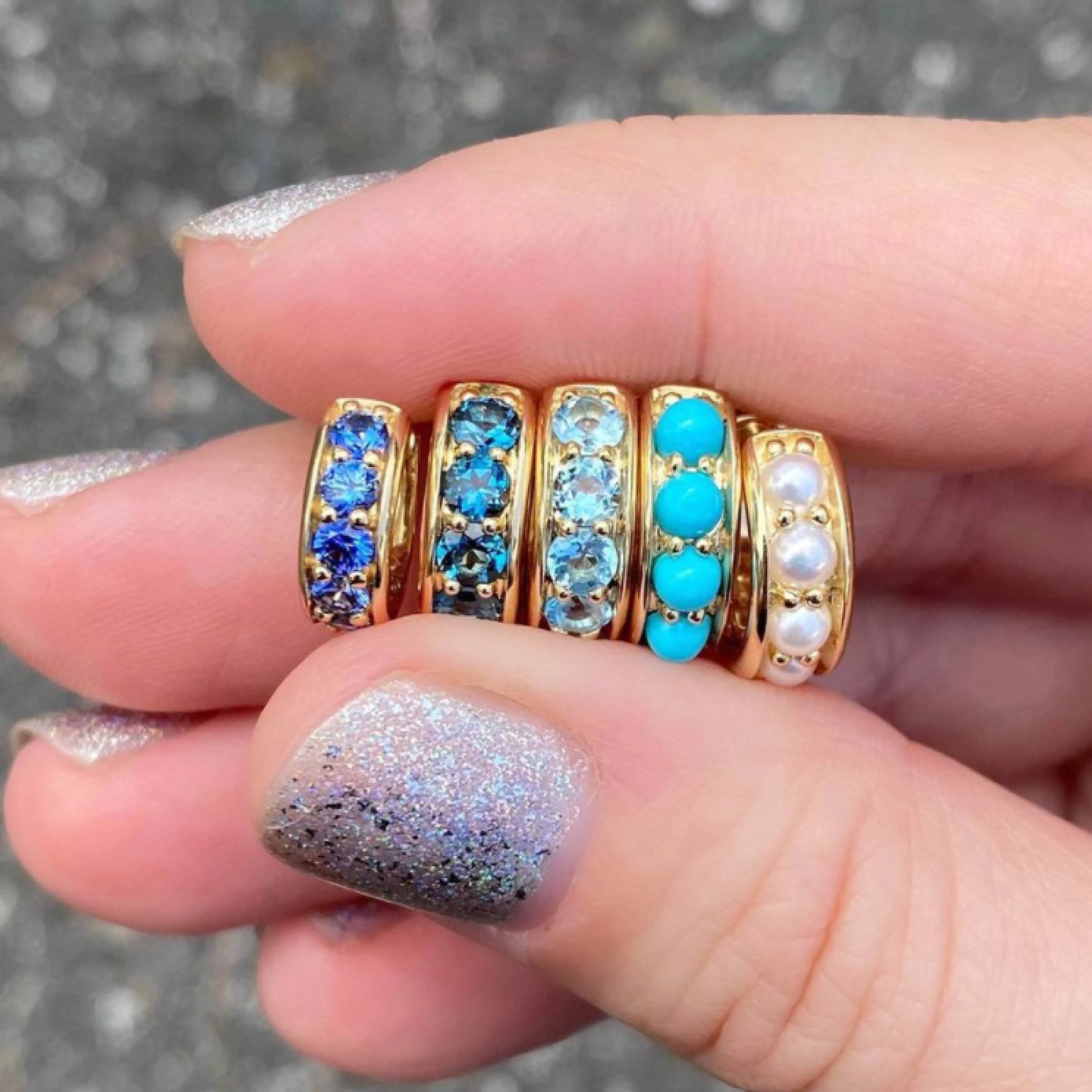 Jane Taylor Blue Topaz Chubby Hoops