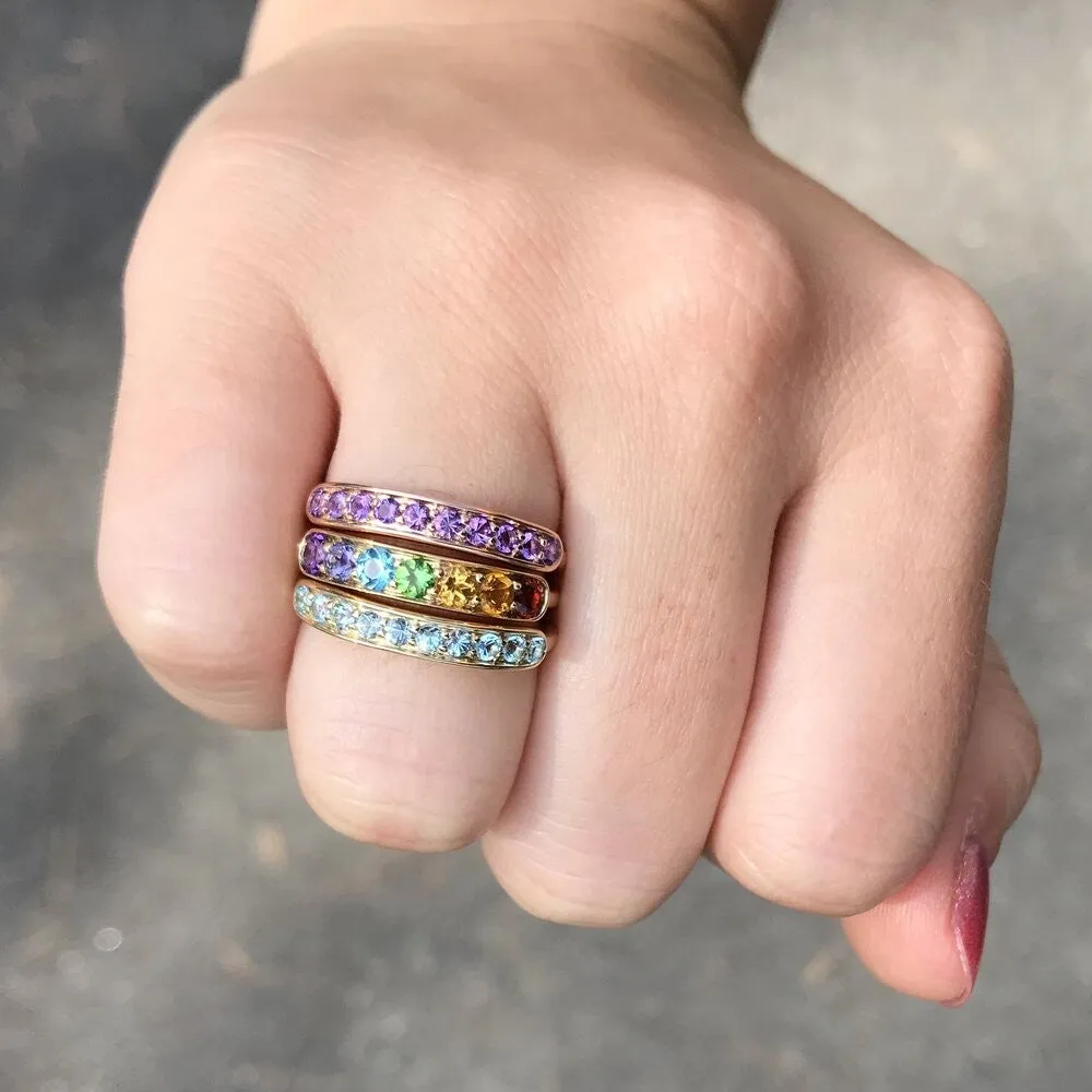 Jane Taylor Half Eternity Band in Blue Topaz
