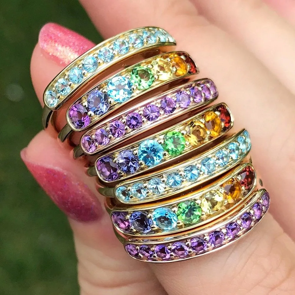 Jane Taylor Half Eternity Band in Blue Topaz