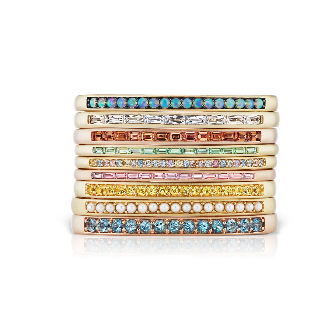 Jane Taylor Light Pink Tourmaline Baguettes Oval Cuff