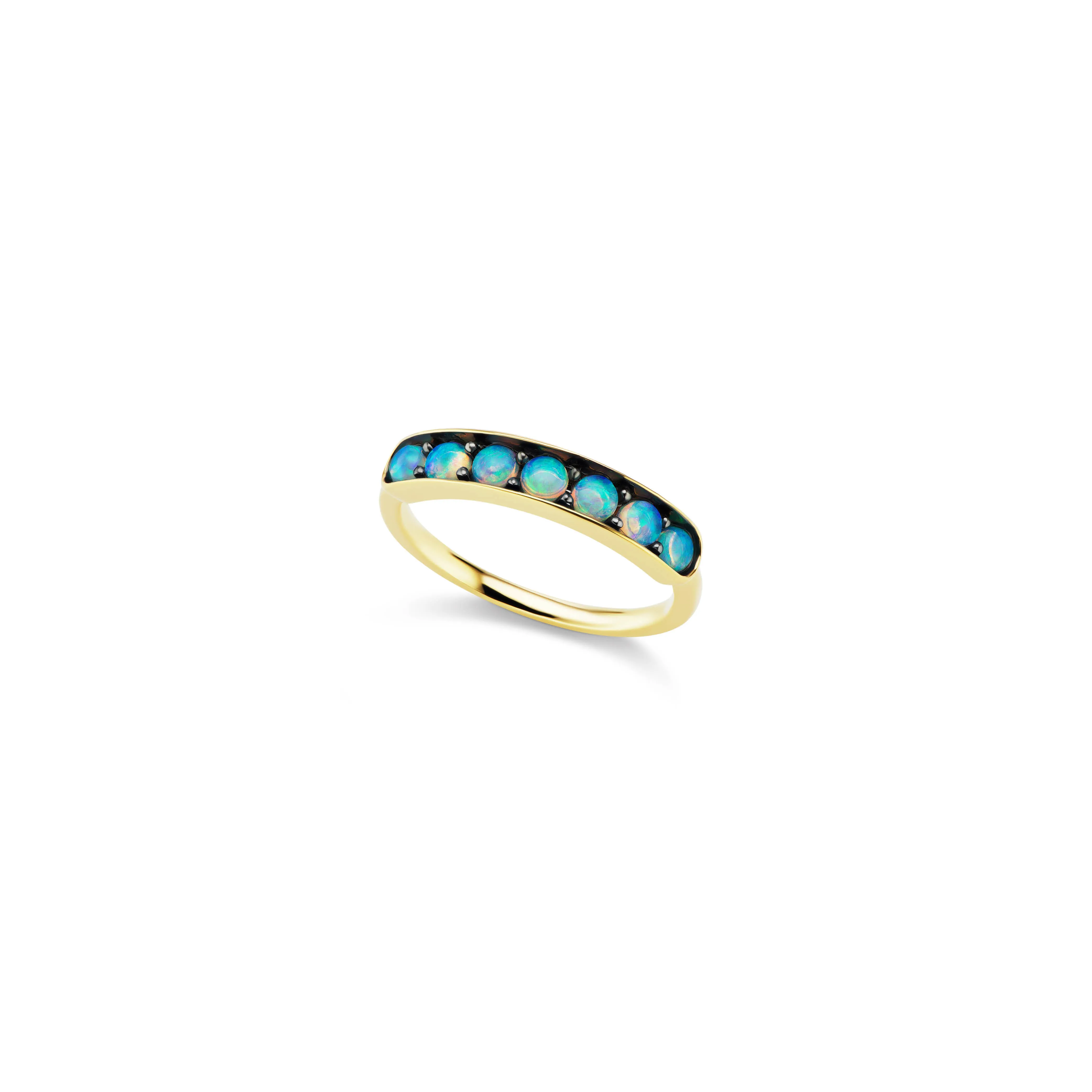 Jane Taylor Small Half Eternity Band in Opal