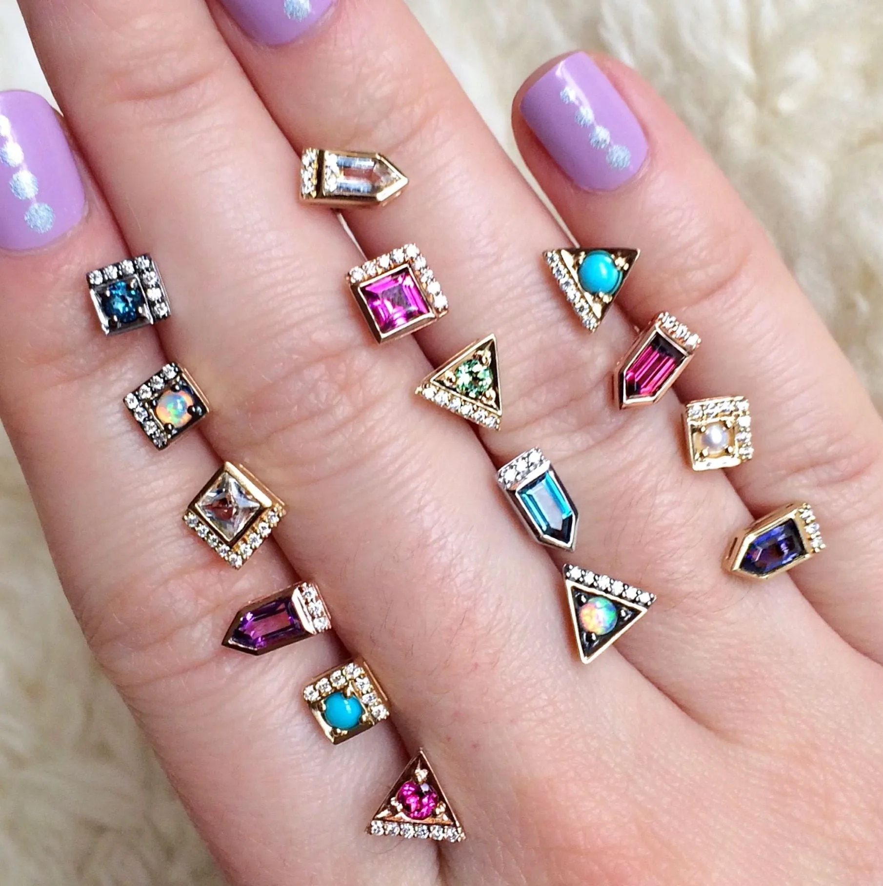 Jane Taylor White Topaz Cirque Square Studs