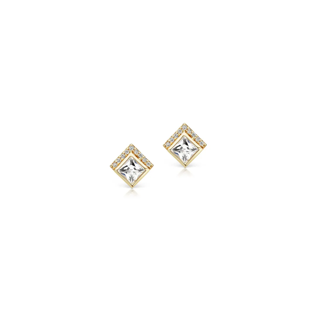 Jane Taylor White Topaz Cirque Square Studs