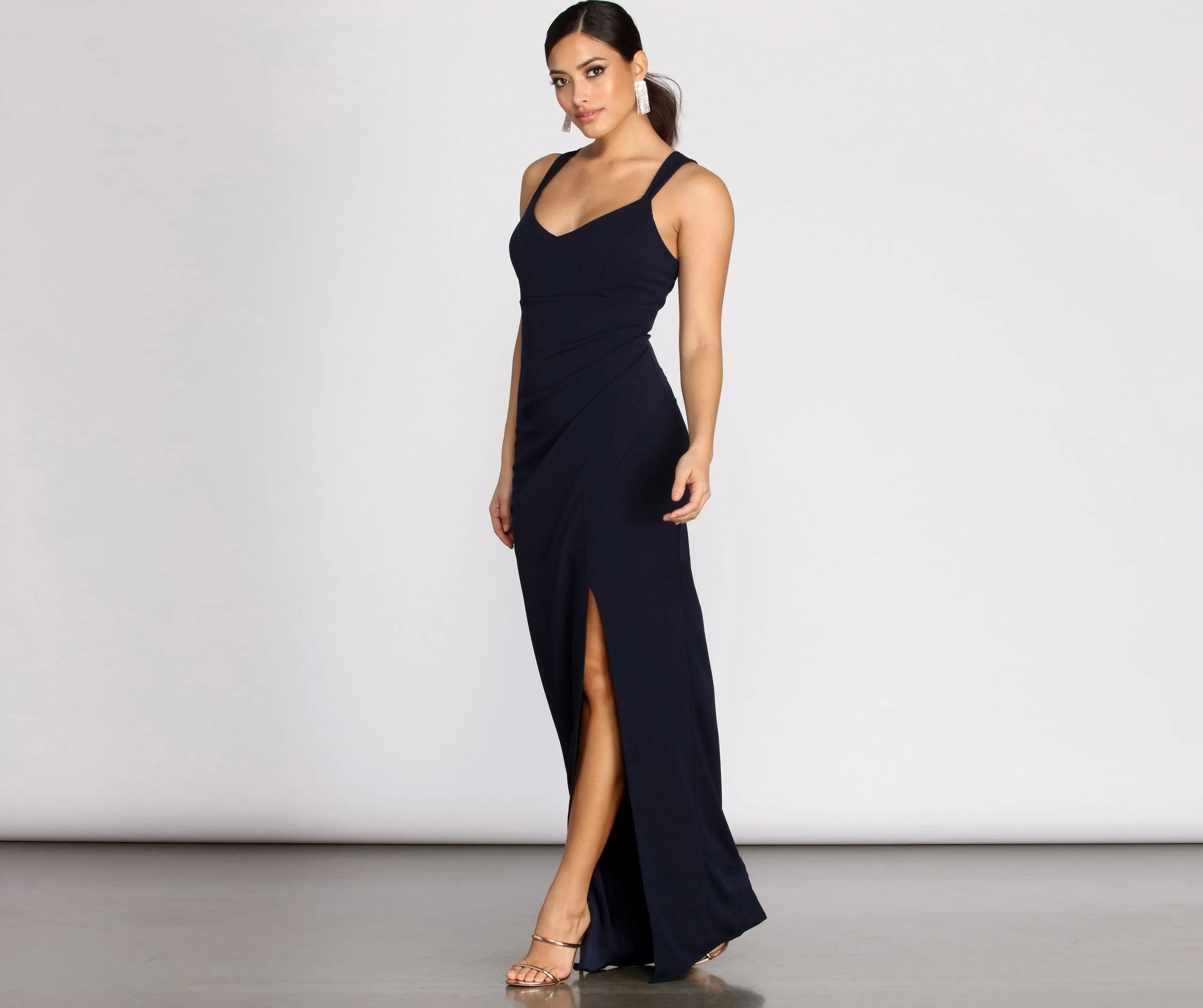Jane Wrap Stylish Front Formal Dress
