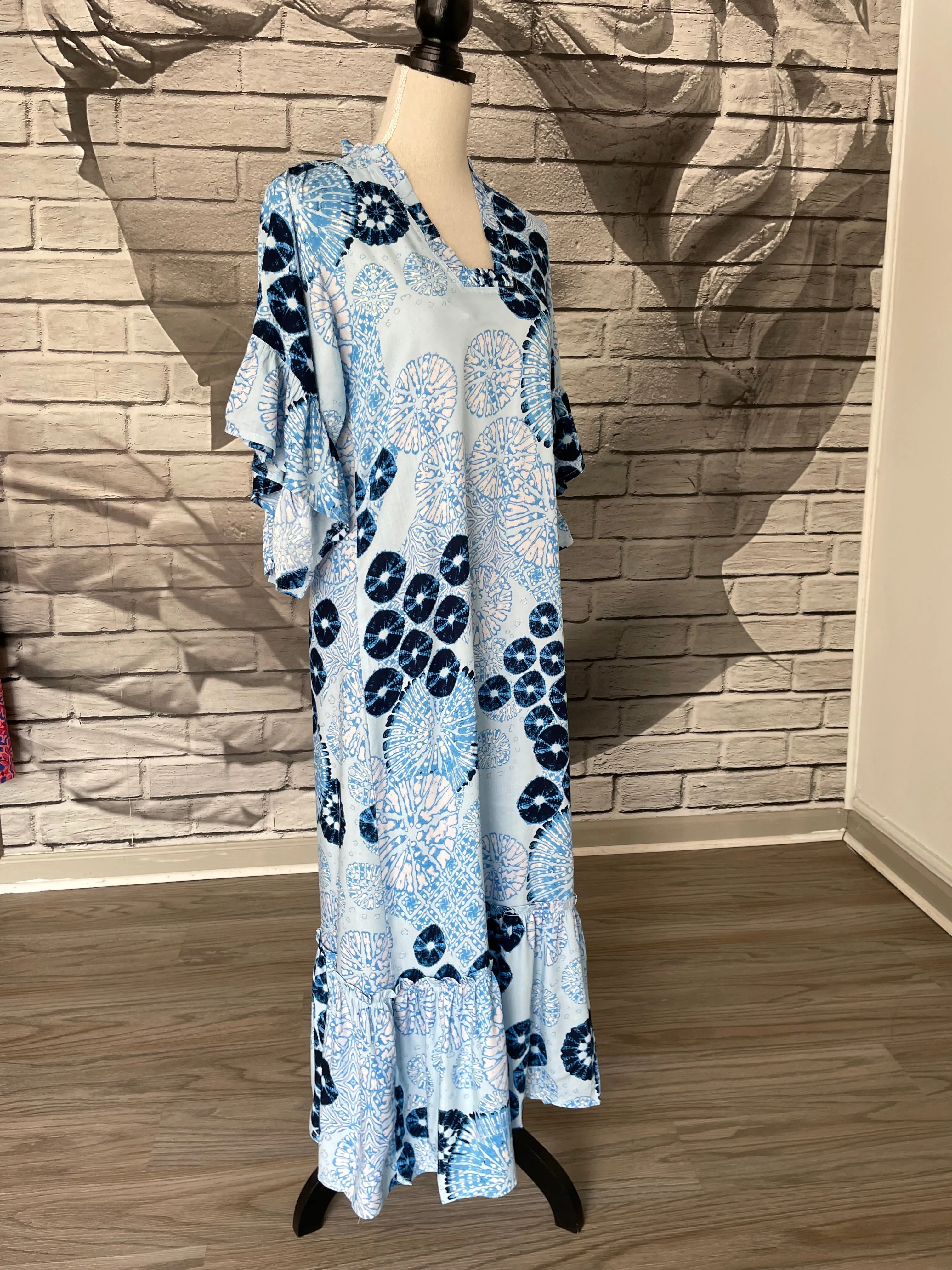 Janice Maxi Dress in Blue Sea