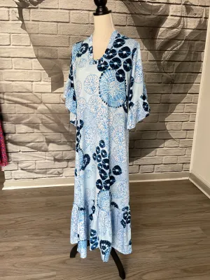 Janice Maxi Dress in Blue Sea
