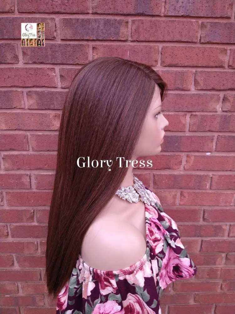Kinky Straight Lace Front Wig - Natural Yaki Straight Wig - Glory Tress -Brown Wig - African American Wig - ON SALE // GRATEFUL