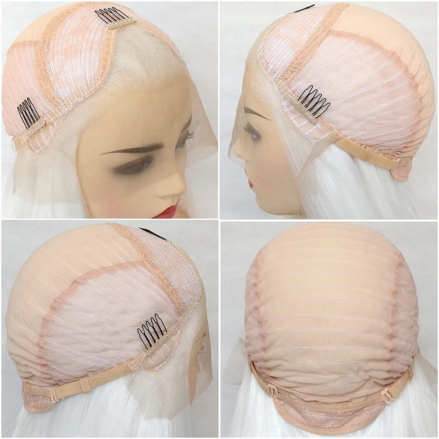 Kinky White 1001# Lace Front Wigs