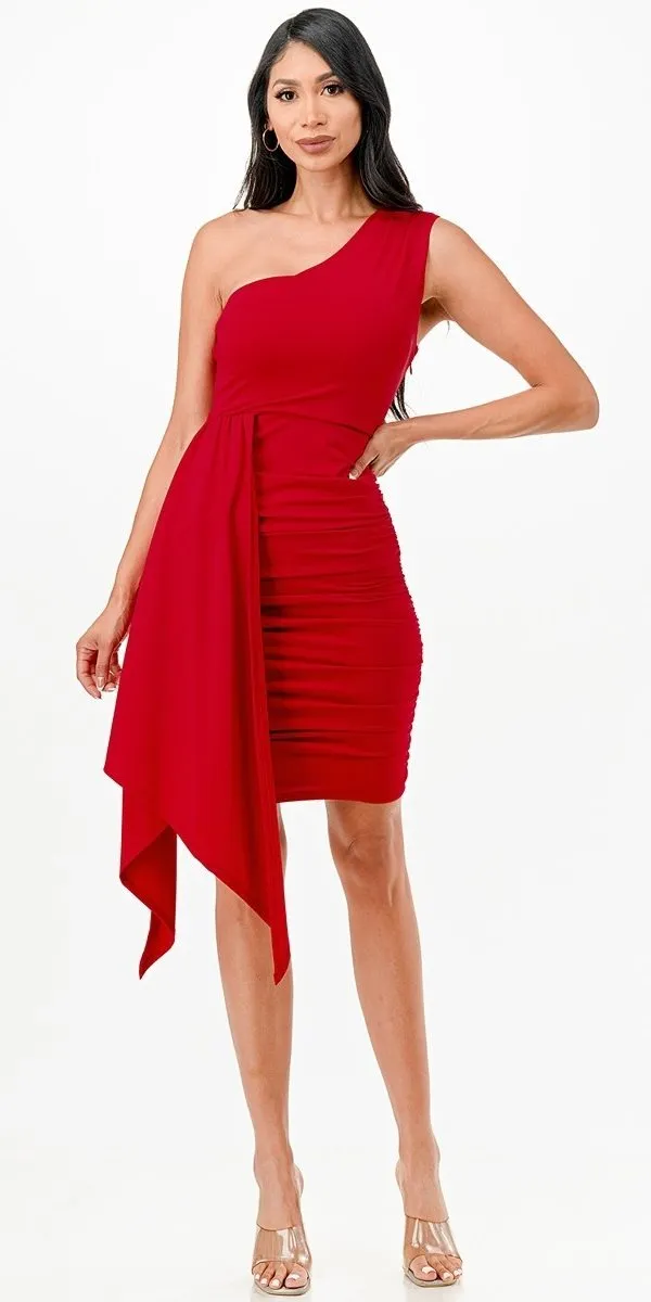 La Scala 26017 One Shoulder Fitted Short Cocktail Dress