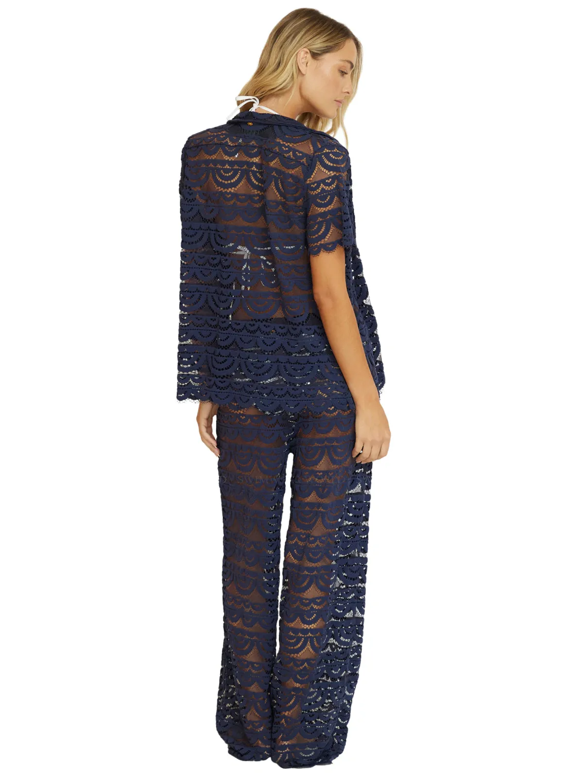 Lace Button Up-High Waist Lace Pant