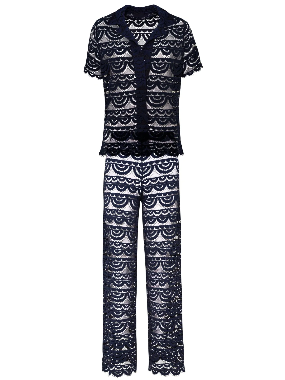 Lace Button Up-High Waist Lace Pant