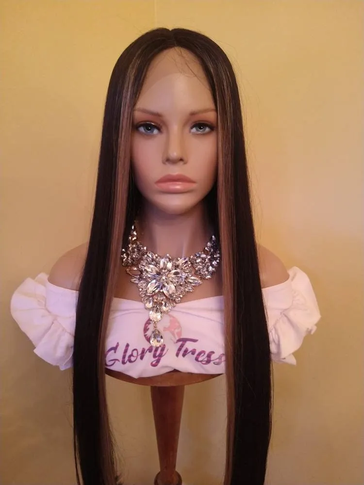 Lace Front Wig | Glory Tress | Wigs | Black Wig | Blonde Highlight, Money Piece Highlights |  Ombre Wig// DEVOTED