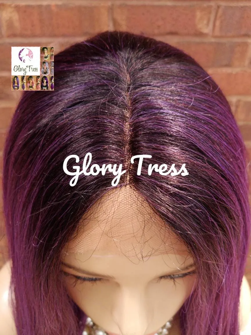 Lace Front Wig - Purple Wig - Glory Tress -  Straight Wig - Ombre Wig, Wigs, Ombre Purple Wig - DECLARE