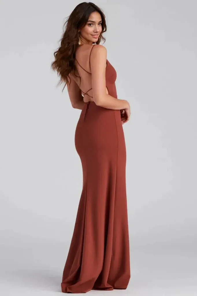 Lace-Up Back Formal Dress