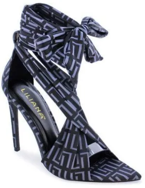 LACE UP MONOGRAM HEELS