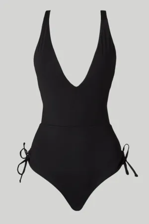 Lace-Up One-Piece Swimsuit