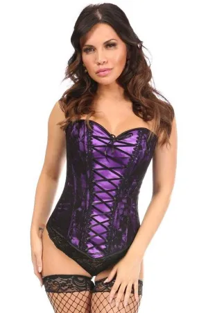 Lace-Up Overbust Corset with Black Lace