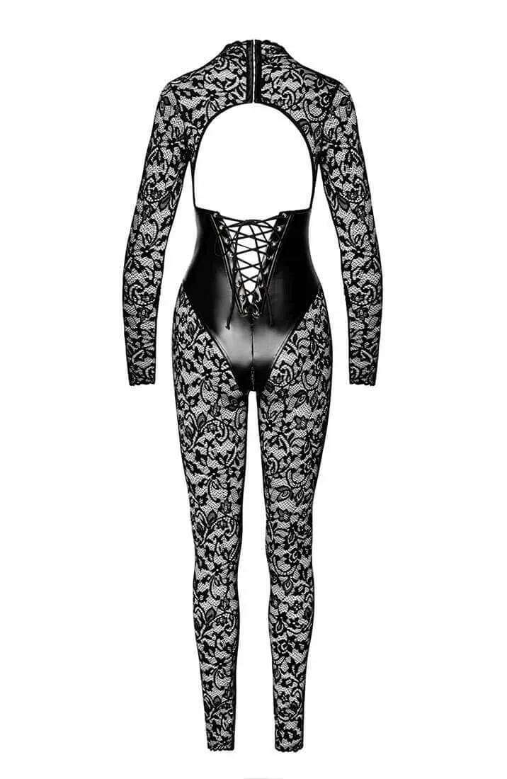 Lace X Wet look catsuit - Touché!