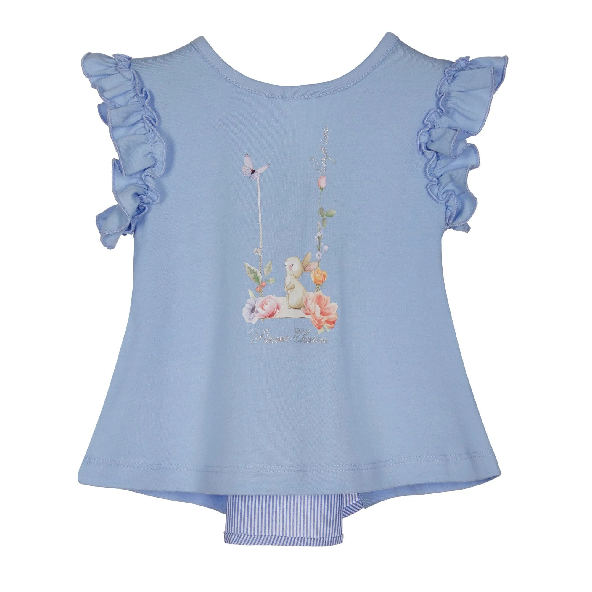 LAPIN HOUSE  - Bunny Capri Legging Set - Peach/Blue
