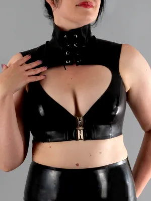 Latex Amazon Top with Lace-up Neck