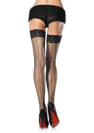 Leg Avenue Back-seam Fishnet Thigh High Stay Up Stockings 9061