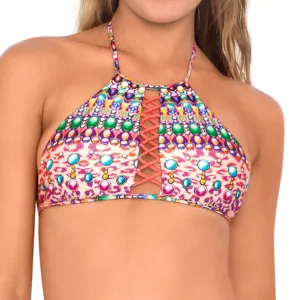 LIL GEM - Lace Up High Halter Top