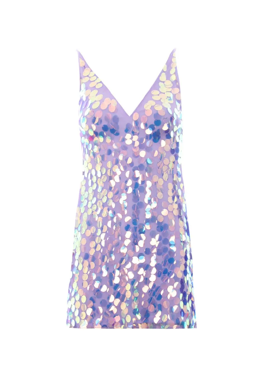 Lilac Sequin Swing Dress