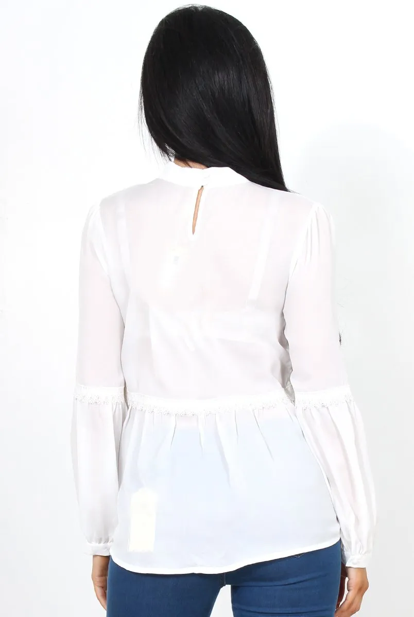 Liya White Lace Crochet Top
