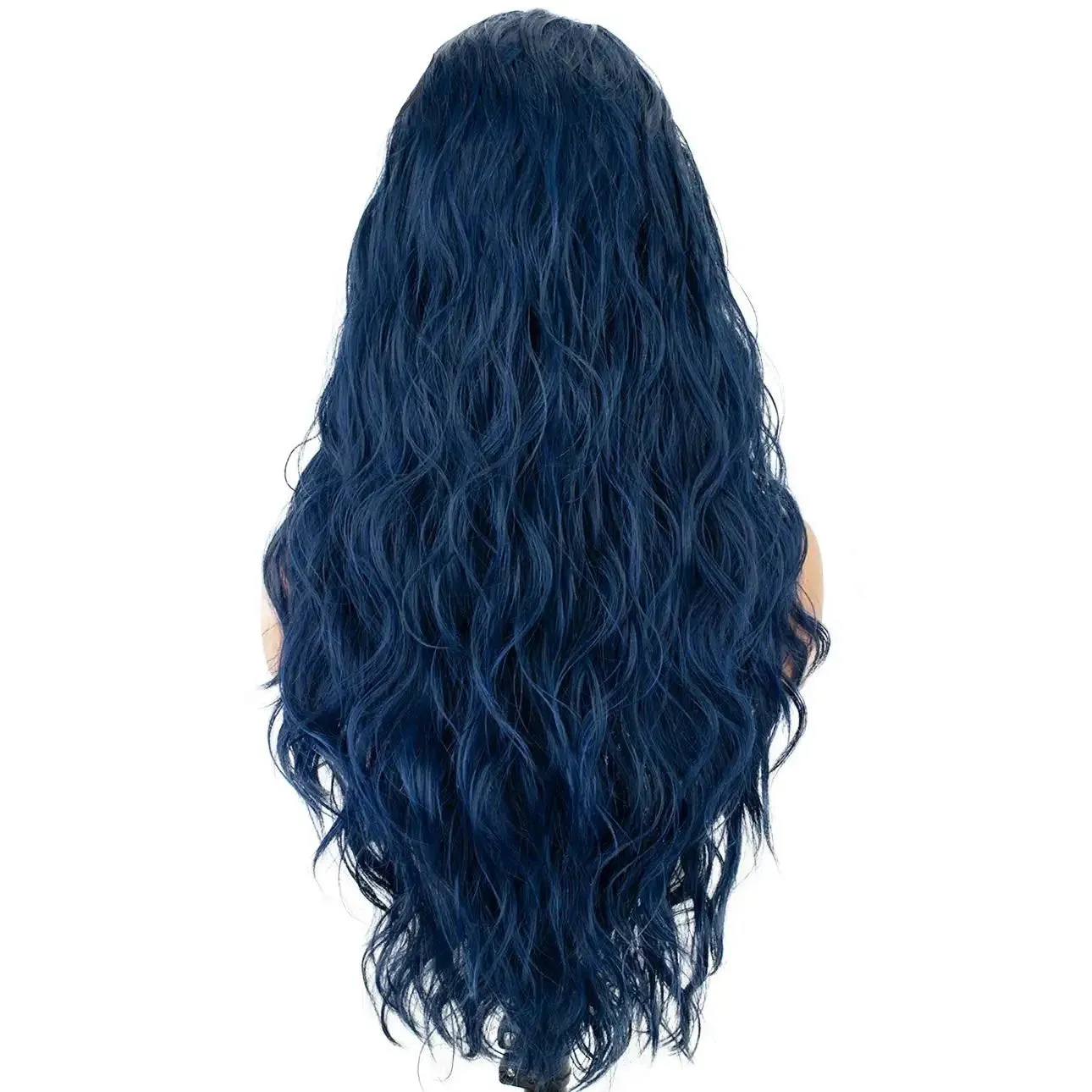 Long Blue Wavy Lace Front Wig