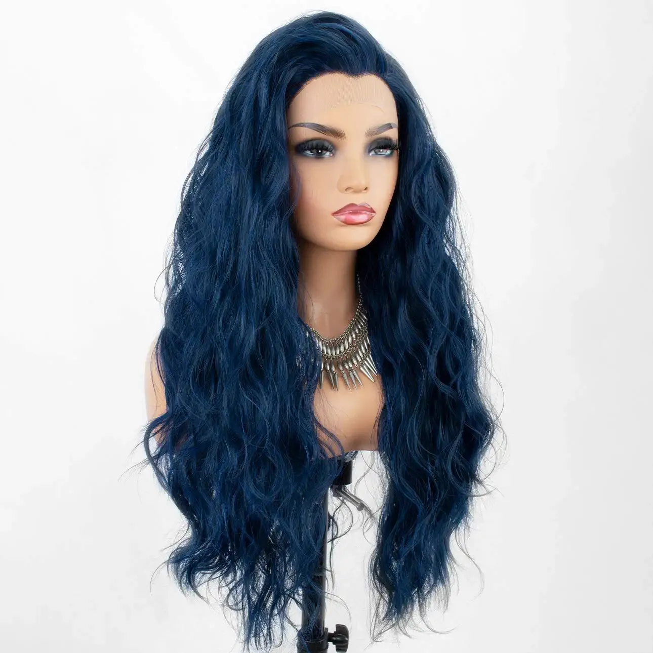 Long Blue Wavy Lace Front Wig