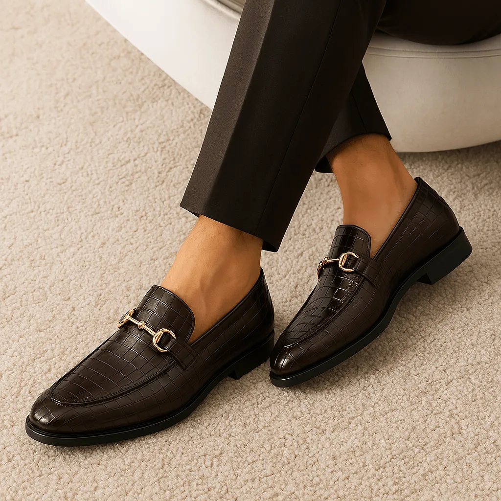 LumiNovi | The Alligator Print Loafers