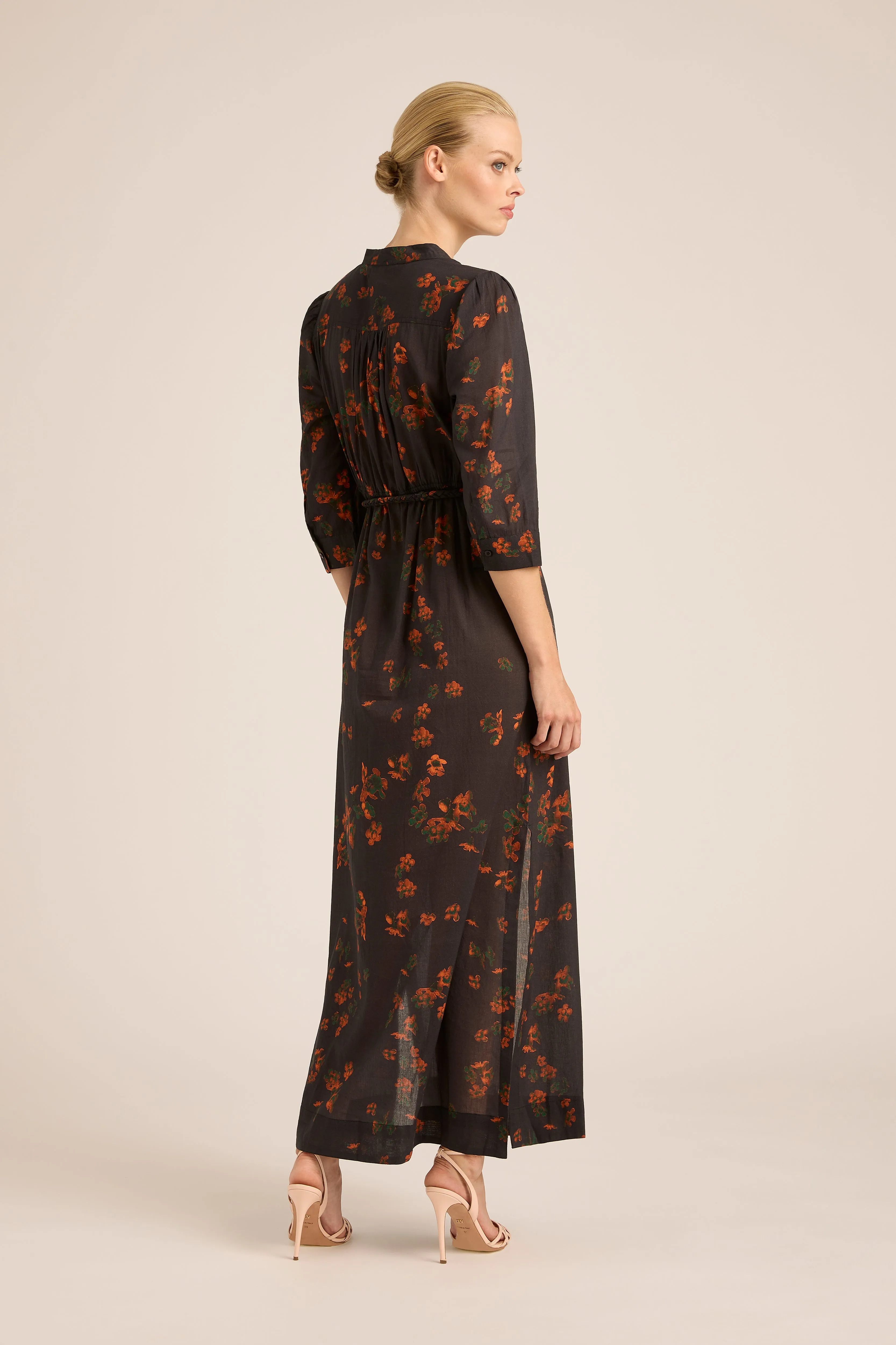 MARY HARPER SMOKE LONG COTTON DRESS