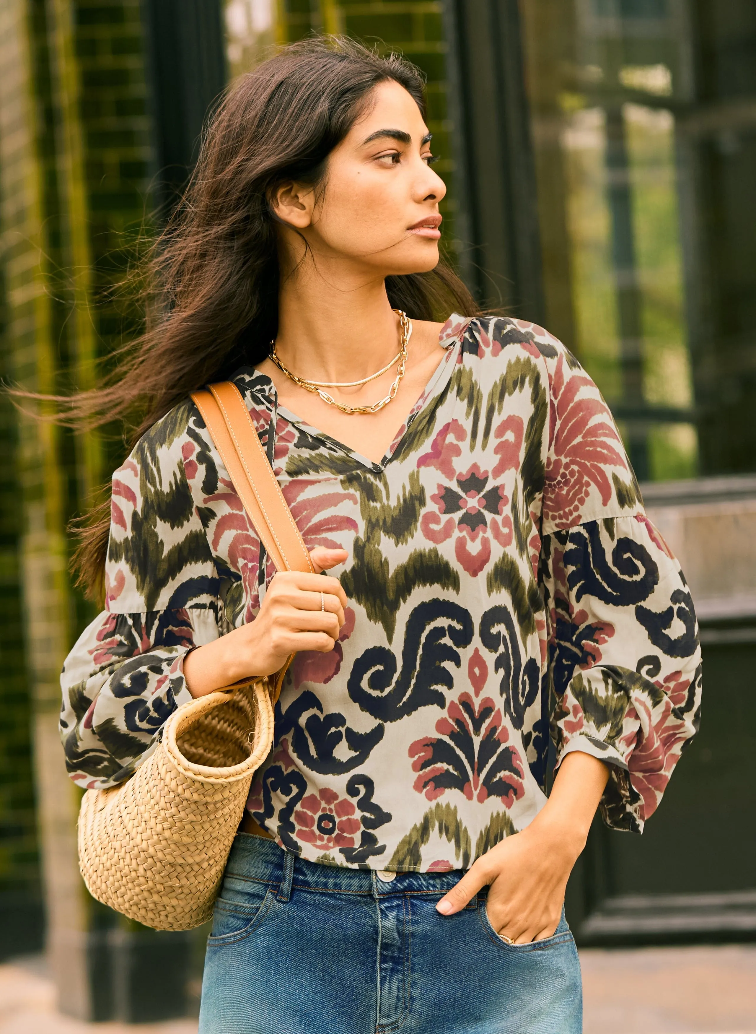 Mary Jayne LENZING™ ECOVERO™ Blouse | Coral Palm
