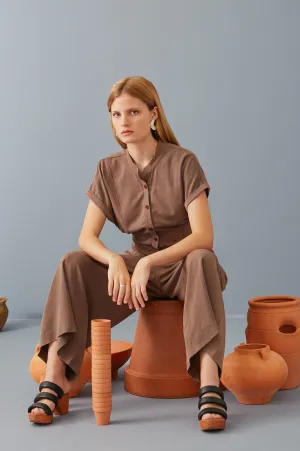Mary Jo Jumpsuit in Fossil