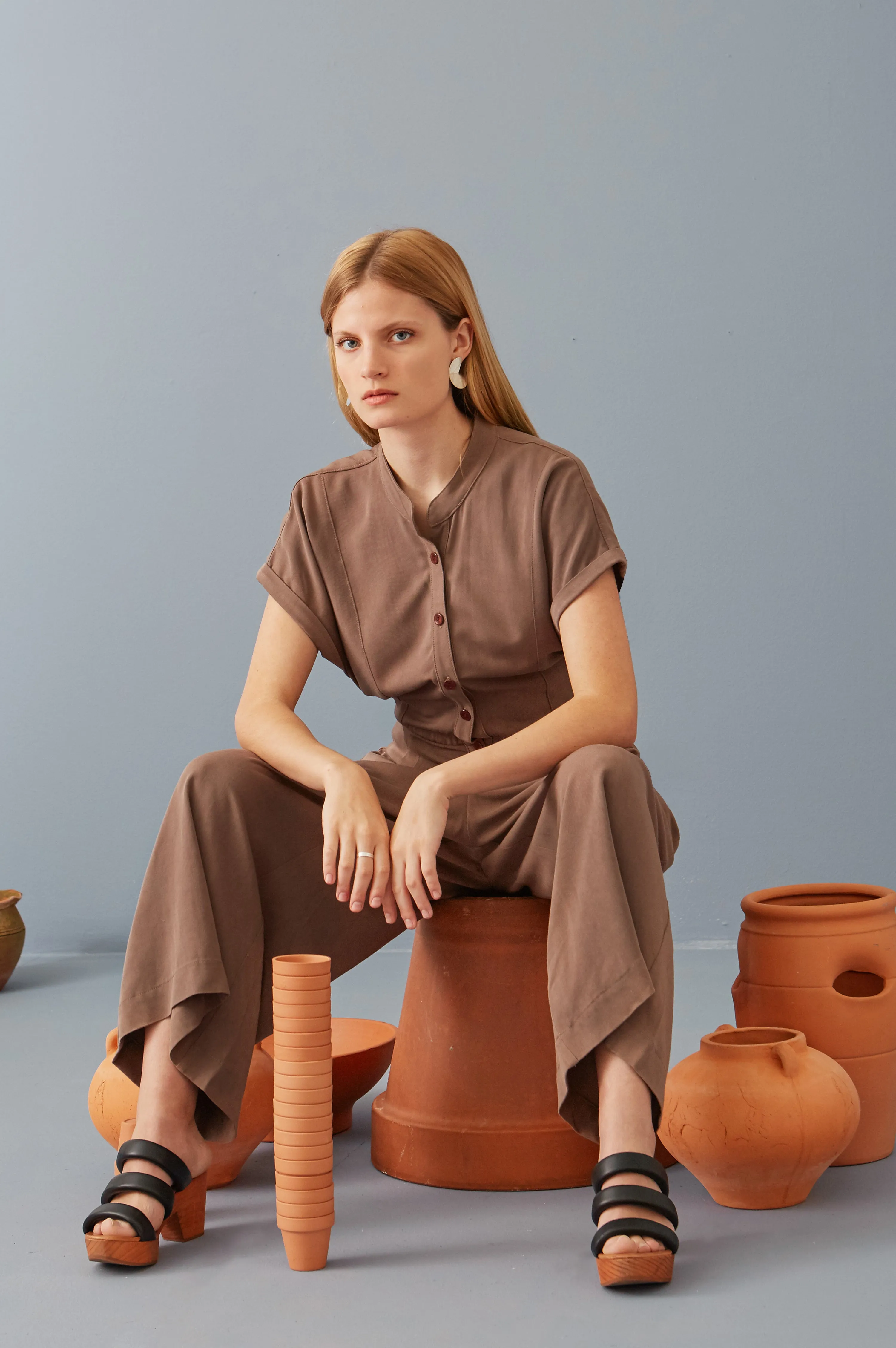 Mary Jo Jumpsuit in Fossil