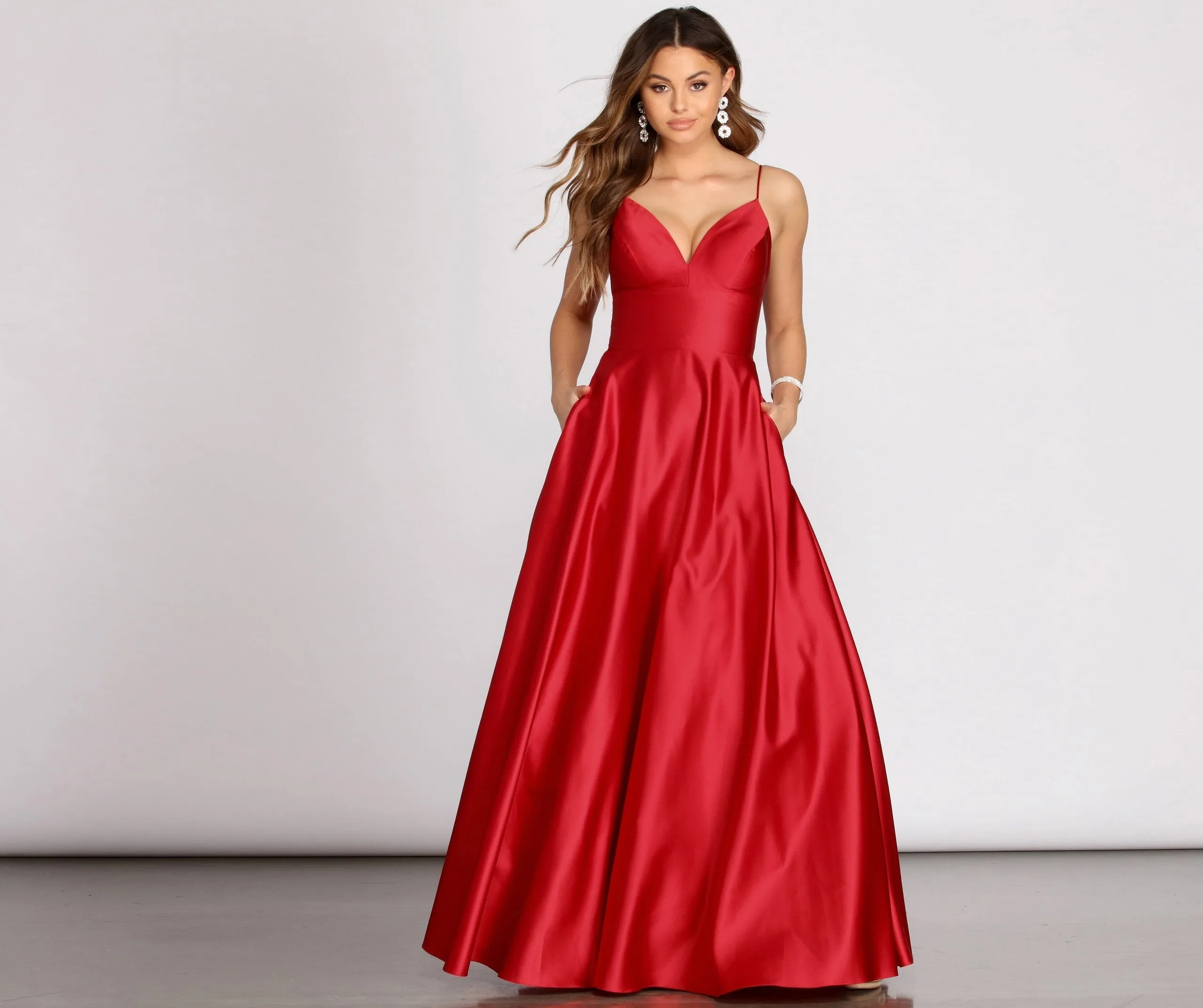 Mary-Kate Satin Stylish Ball Gown