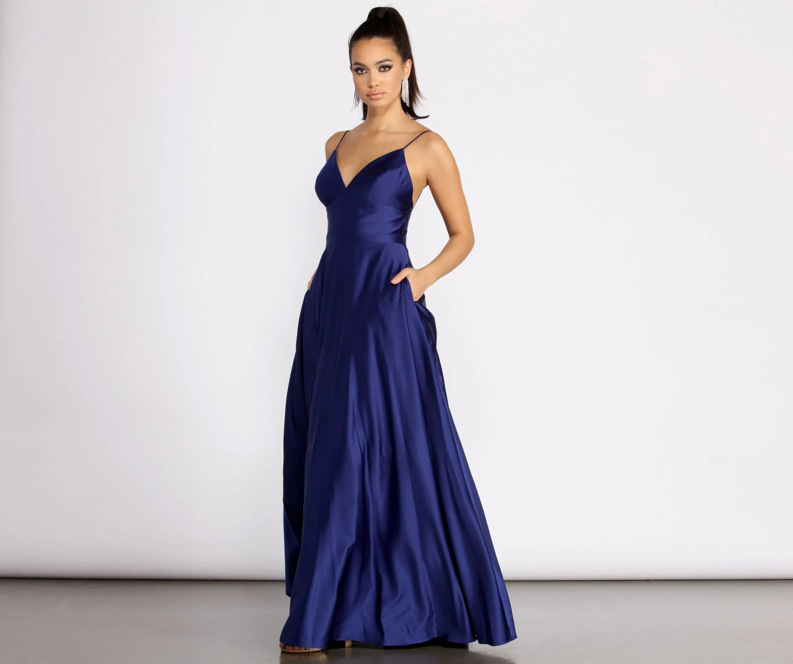 Mary-Kate Satin Stylish Ball Gown