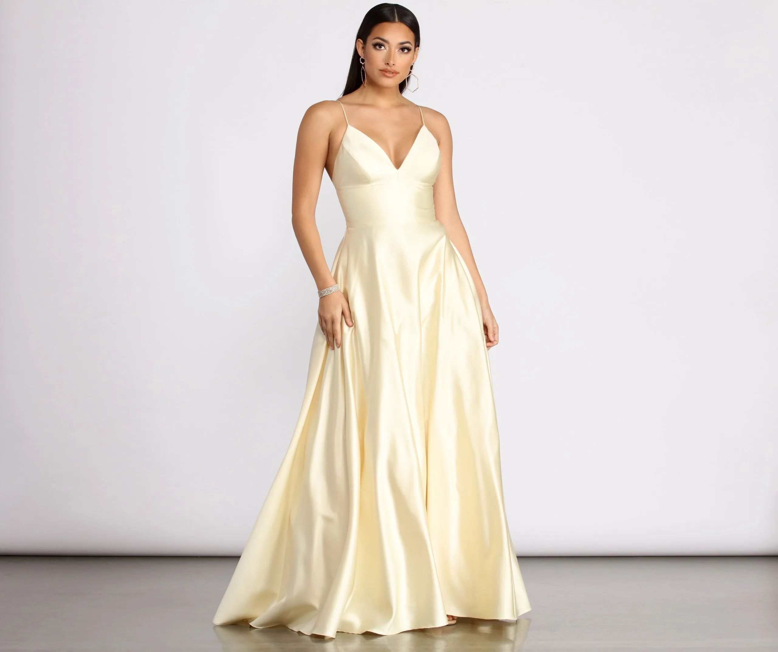 Mary-Kate Satin Stylish Ball Gown