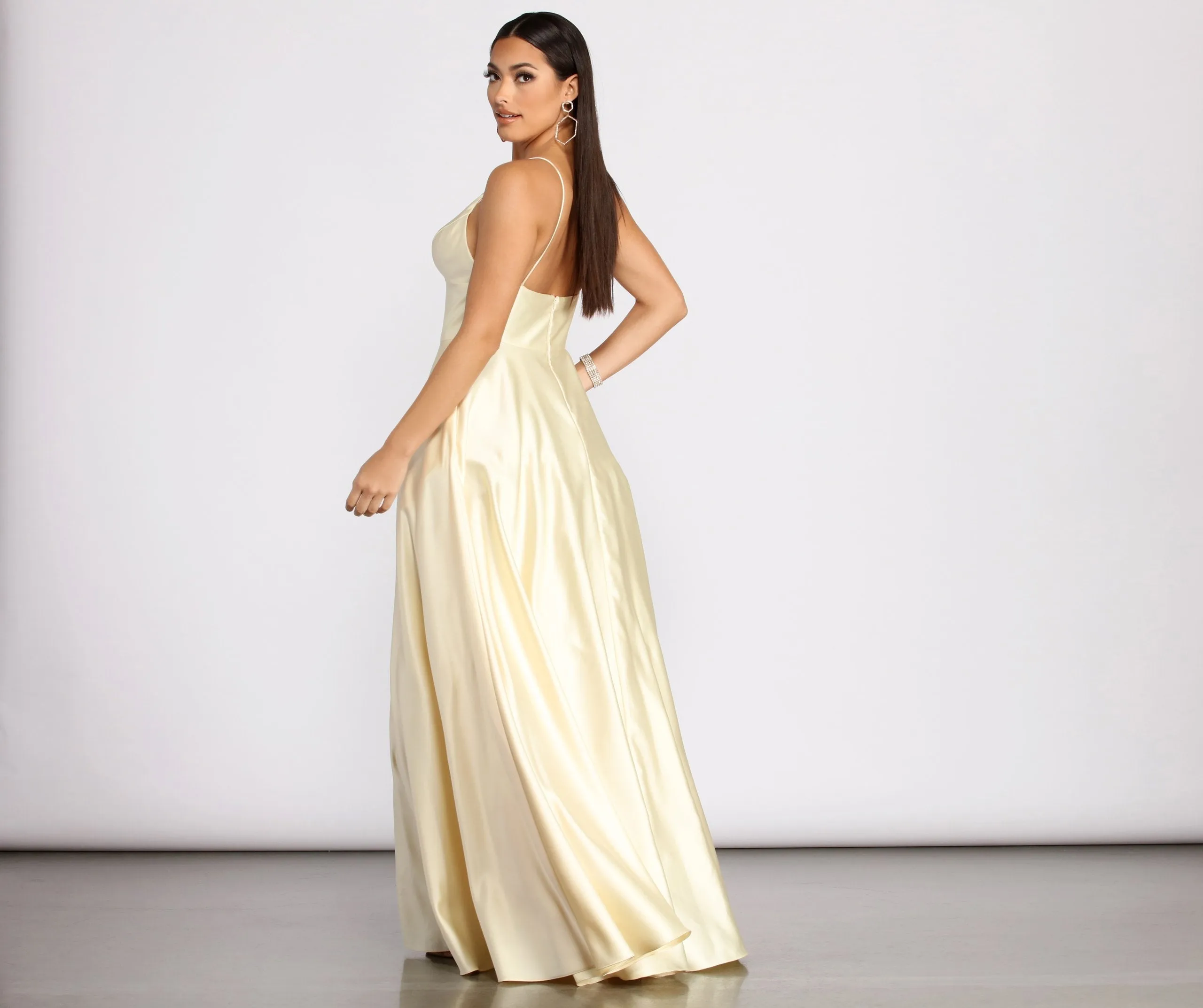 Mary-Kate Satin Stylish Ball Gown